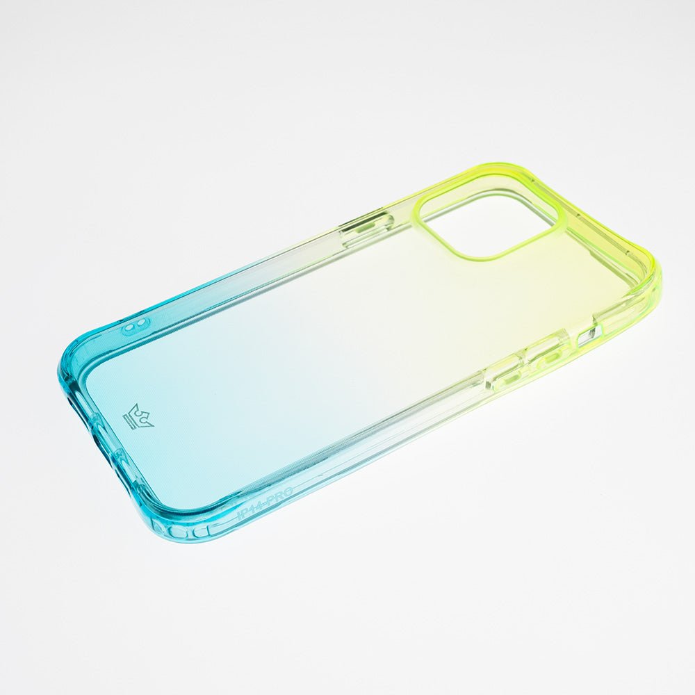 Estuche clasico el rey marco degrade apple iphone 14 pro max color verde / turquesa - TOP MOVIL