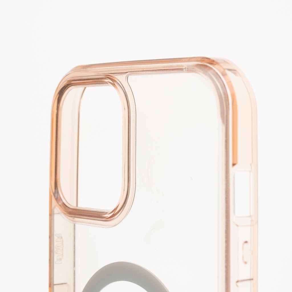 Estuche clasico spigen transparente marco apple iphone 13 pro color rosado / transparente - TOP MOVIL
