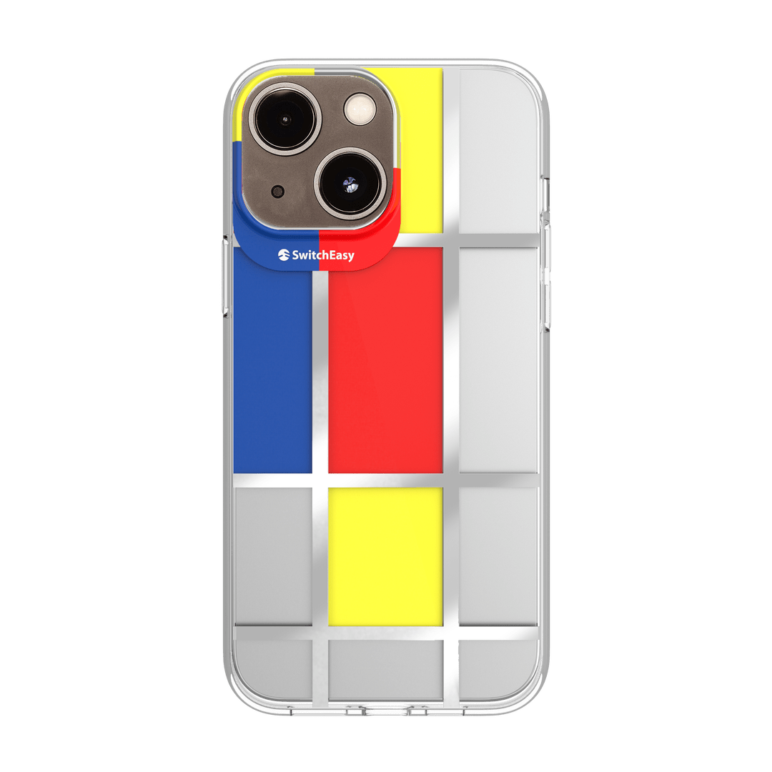 Estuche clasico switcheasy artist double in mold decoration case apple iphone 13 color mondrian color madarina - TOP MOVIL