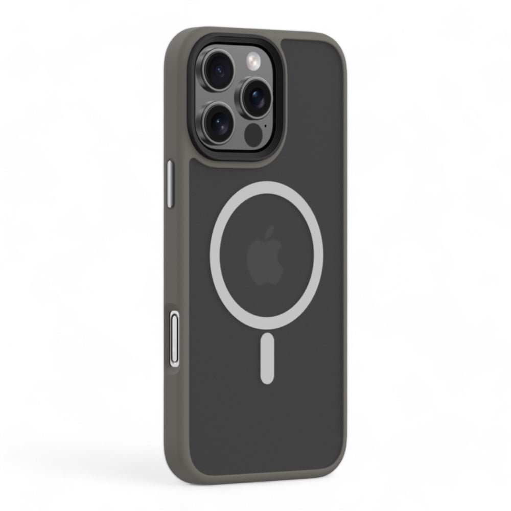 Estuche devia magsafe iphone 16 pro pino series magnetic shockproof case color gris oscuro - TOP MOVIL