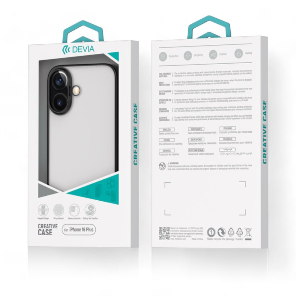 Estuche devia skin iphone 16 glimmer series case(pc) color azul - TOP MOVIL