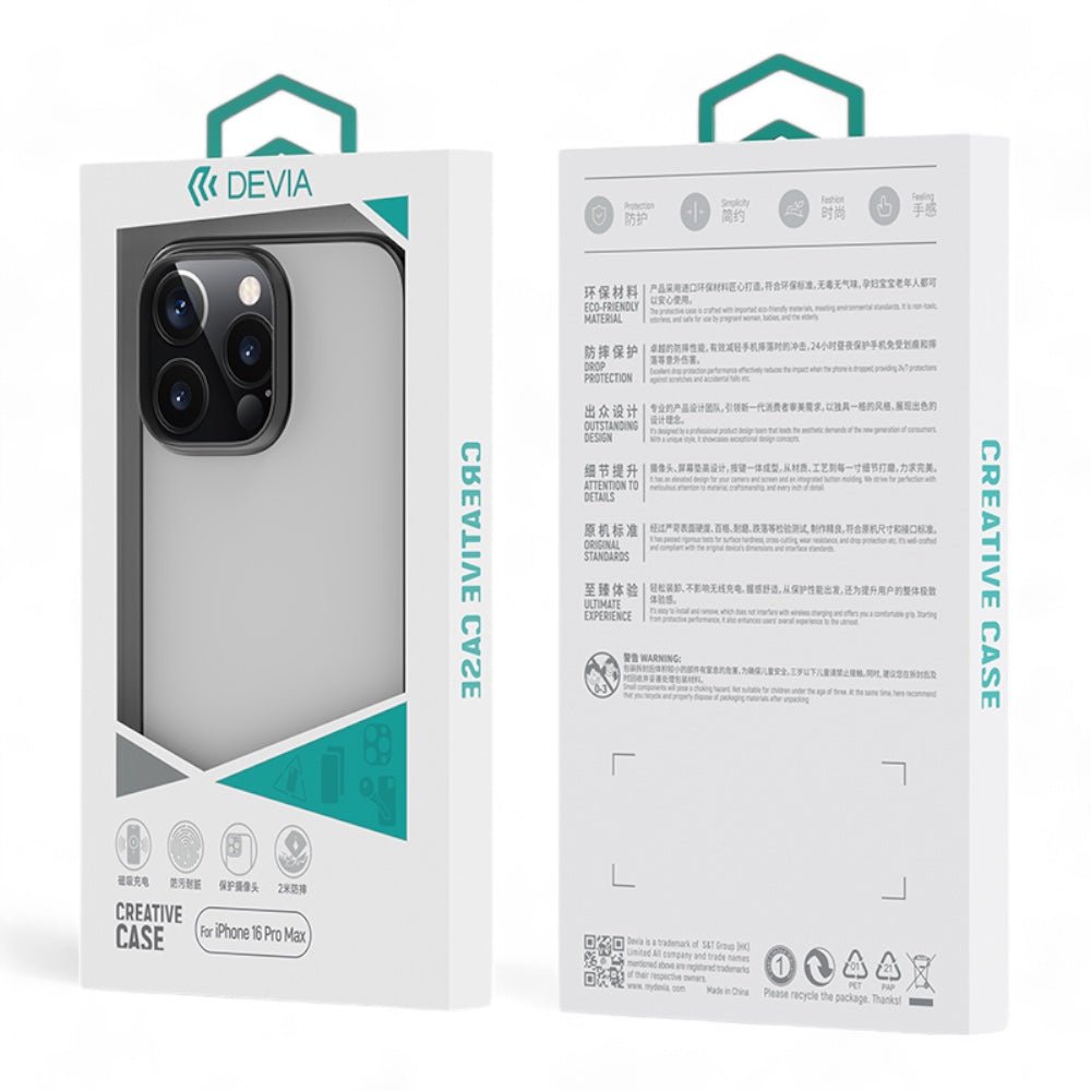 Estuche devia skin iphone 16 pro max glimmer series case(pc) color negro - TOP MOVIL