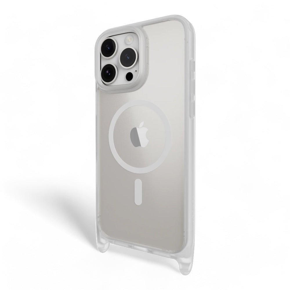 Estuche mageasy roam iphone 16 pro max roam m shockproof protective case with lanyard color plateado - TOP MOVIL