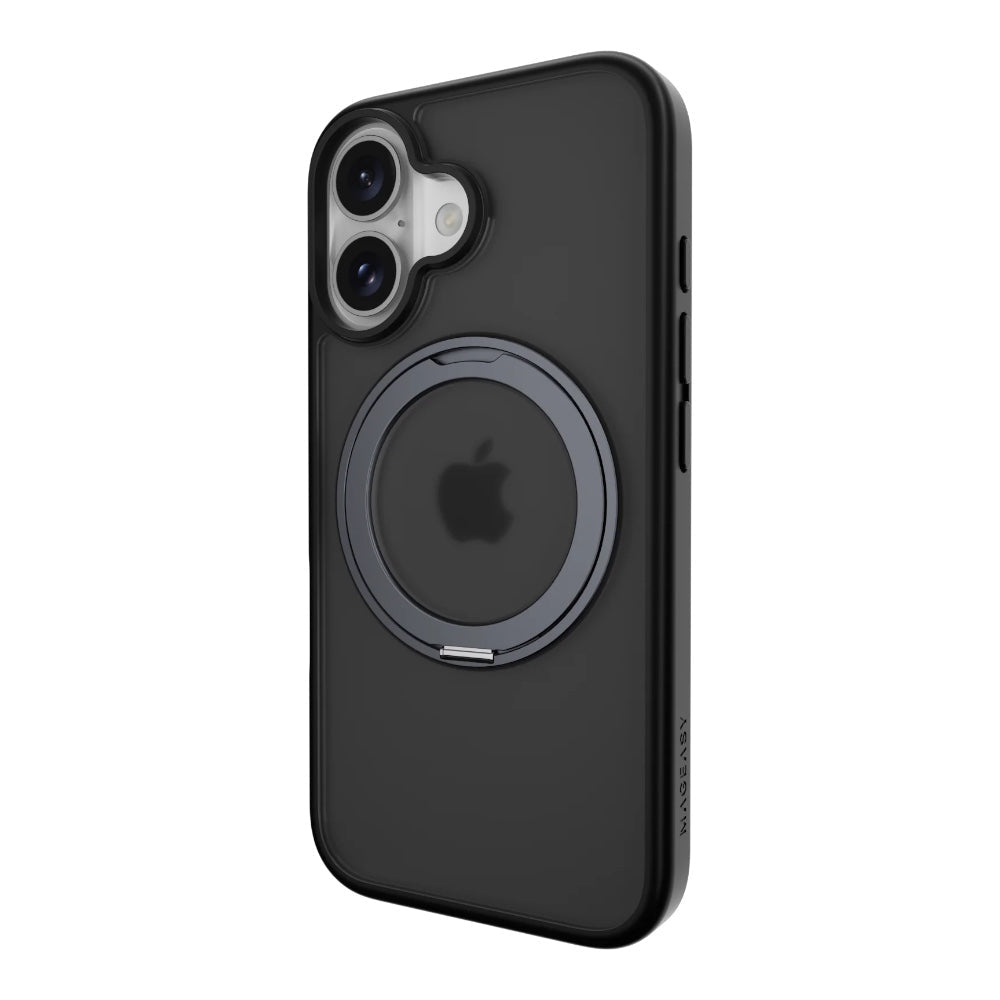 Estuche mageasy skin iphone 16 plus magstand 360 m rotating ring protective case for 2024 iphone 2 lenses large color negro - TOP MOVIL