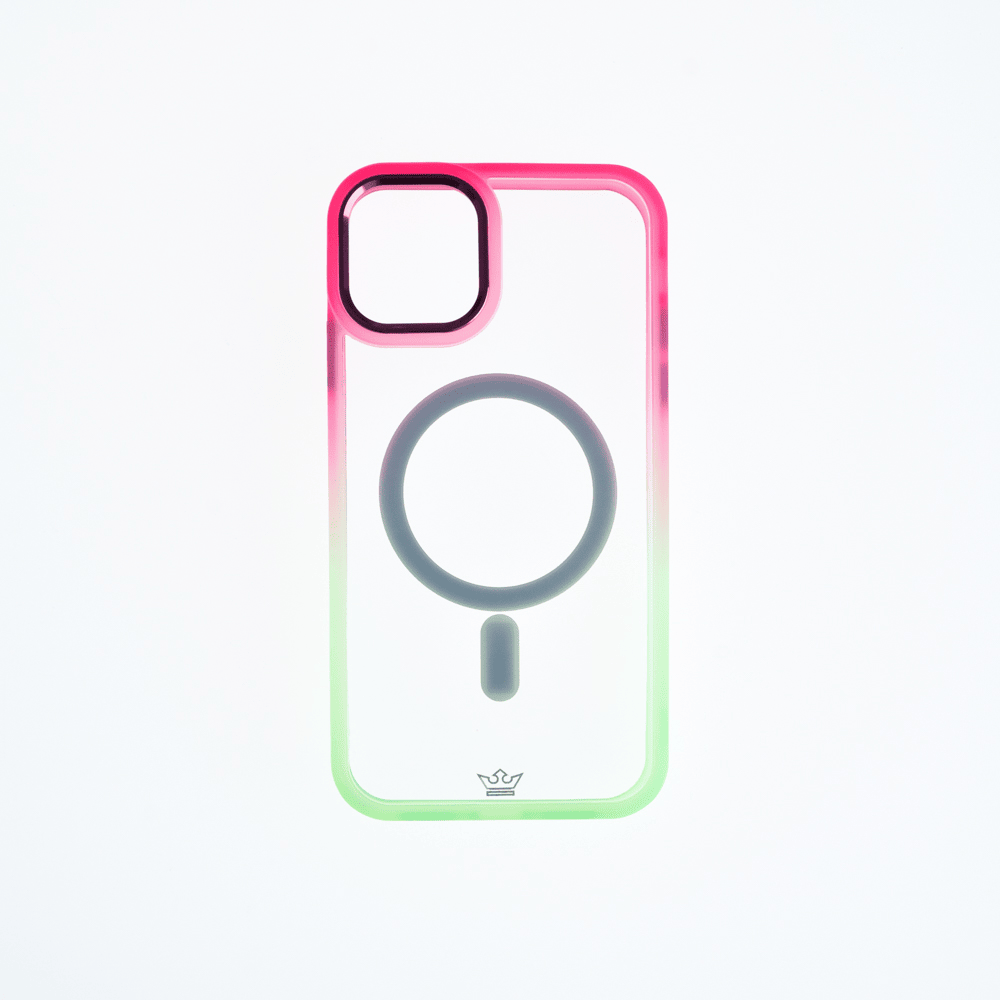 Estuche magsafe el rey degrade borde y magsafe apple iphone 14 plus color rosado / verde - TOP MOVIL