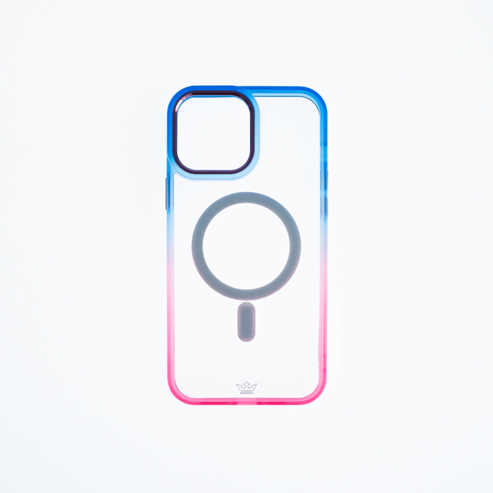 Estuche magsafe el rey degrade borde y magsafe apple iphone 14 pro color azul / rosado - TOP MOVIL