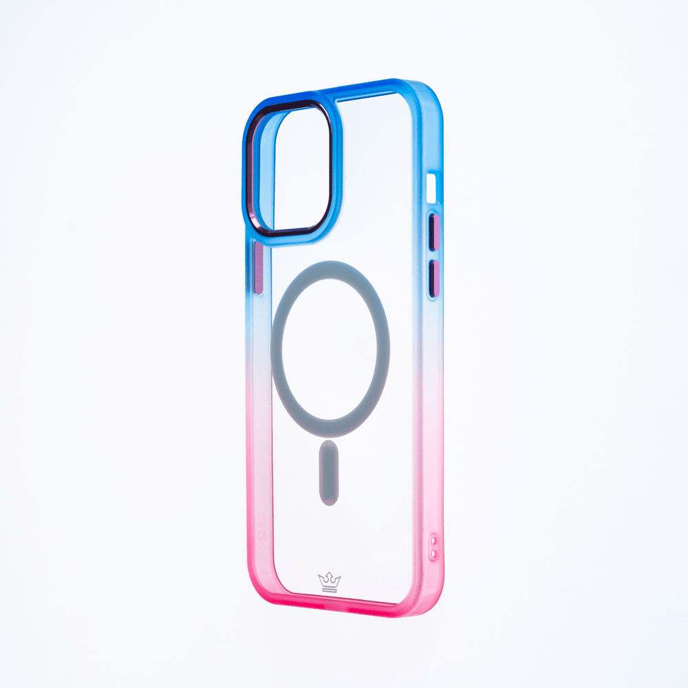 Estuche magsafe el rey degrade borde y magsafe apple iphone 14 pro color azul / rosado - TOP MOVIL