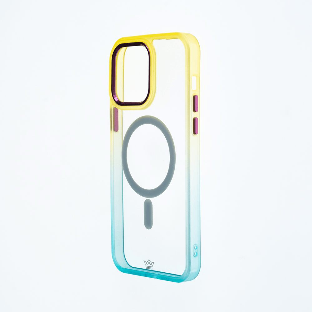 Estuche magsafe el rey degrade borde y magsafe apple iphone 14 pro max color amarillo / menta - TOP MOVIL