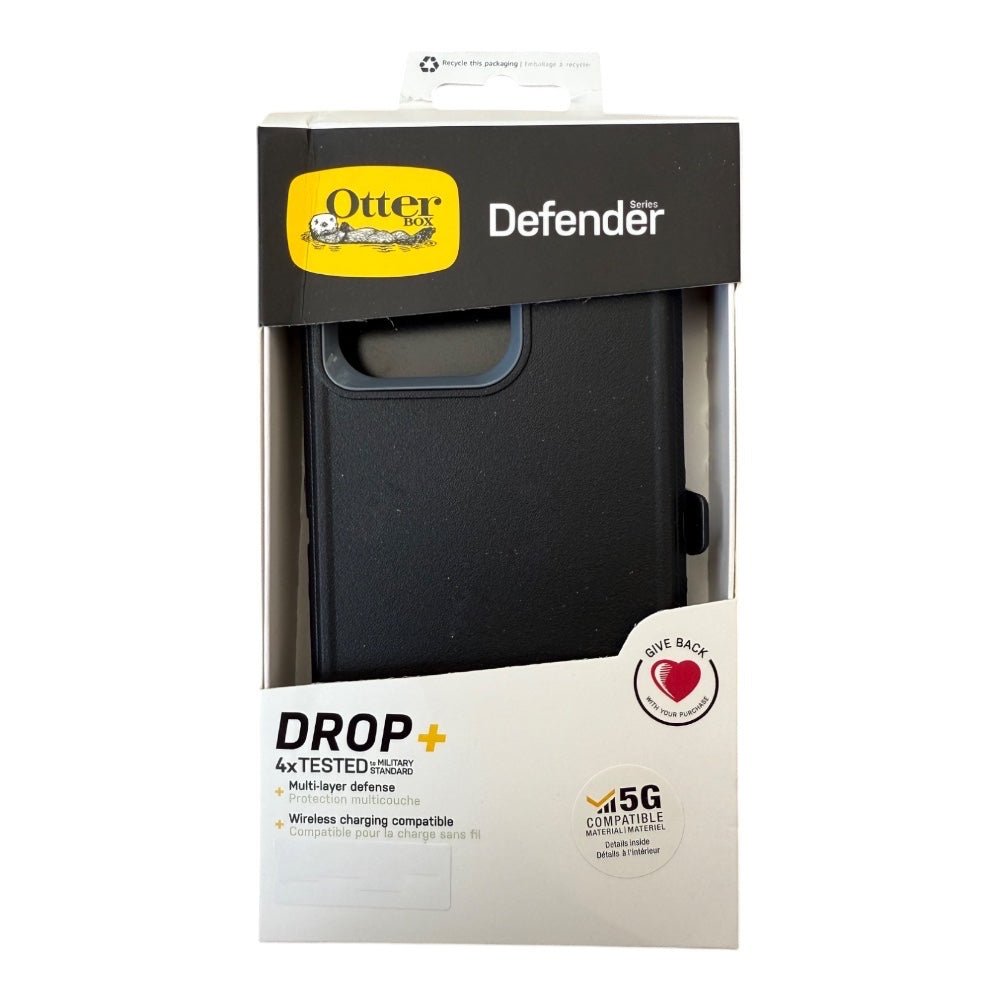 Estuche otterbox defender con clip color negro / gris modelo iphone 15 - TOP MOVIL