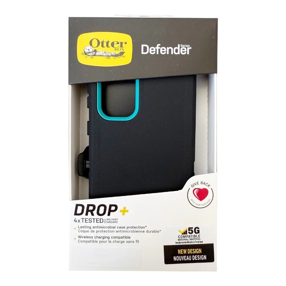 Estuche otterbox defender con clip color negro / menta modelo samsung s22 - TOP MOVIL