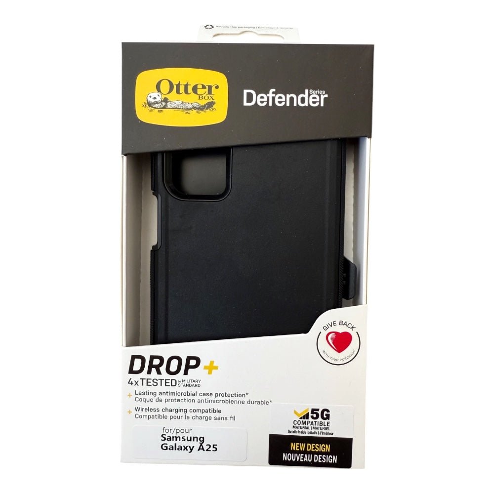 Estuche otterbox defender con clip color negro modelo samsung s25 - TOP MOVIL