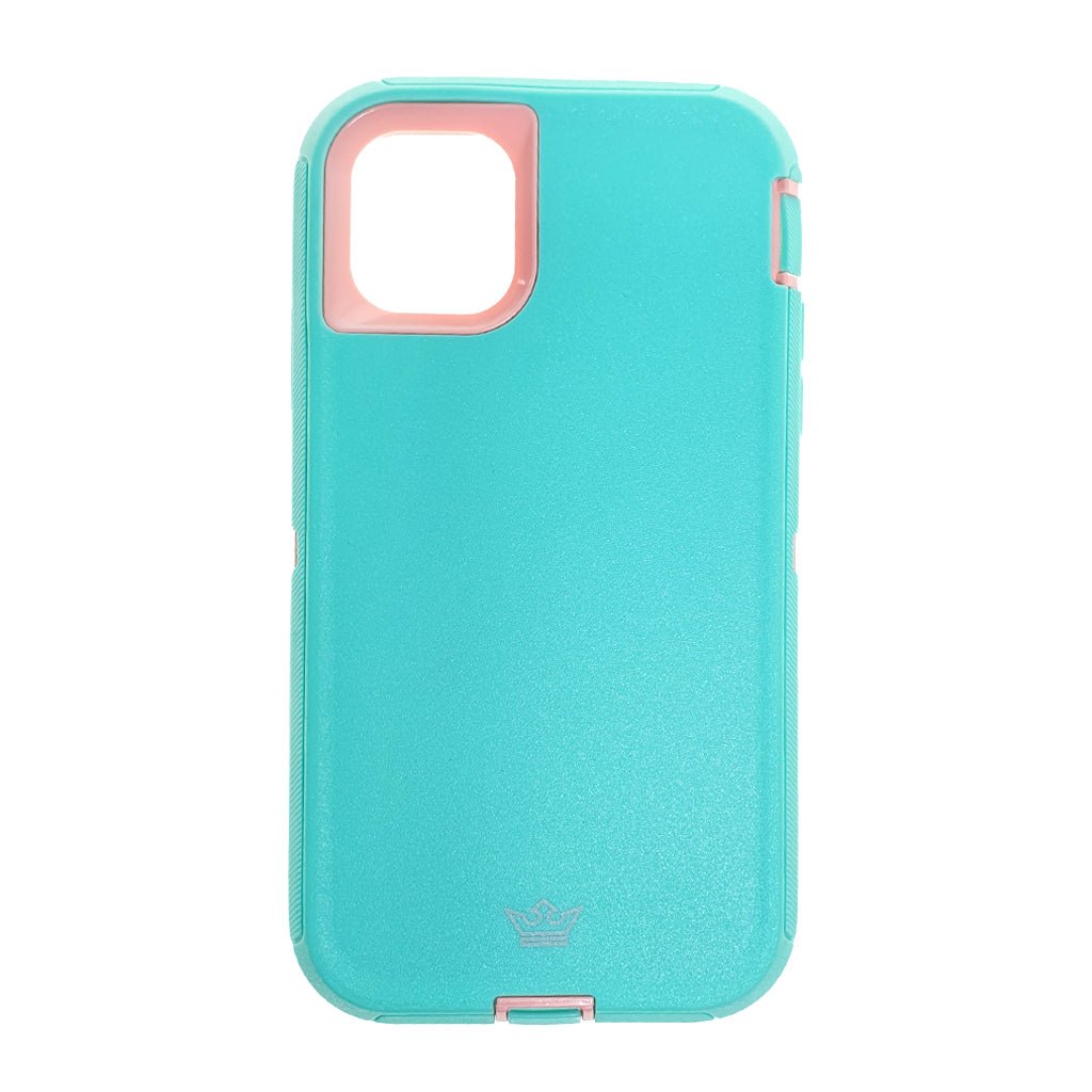 Estuche proteccion el rey defender apple iphone 11 pro color turquesa / rosado - TOP MOVIL