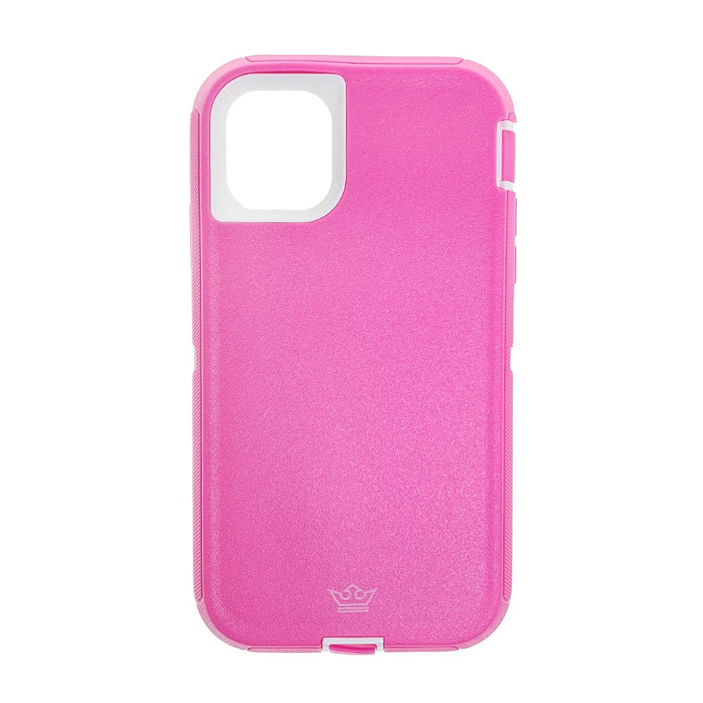 Estuche proteccion el rey defender apple iphone 11 pro max color rosado / blanco - TOP MOVIL