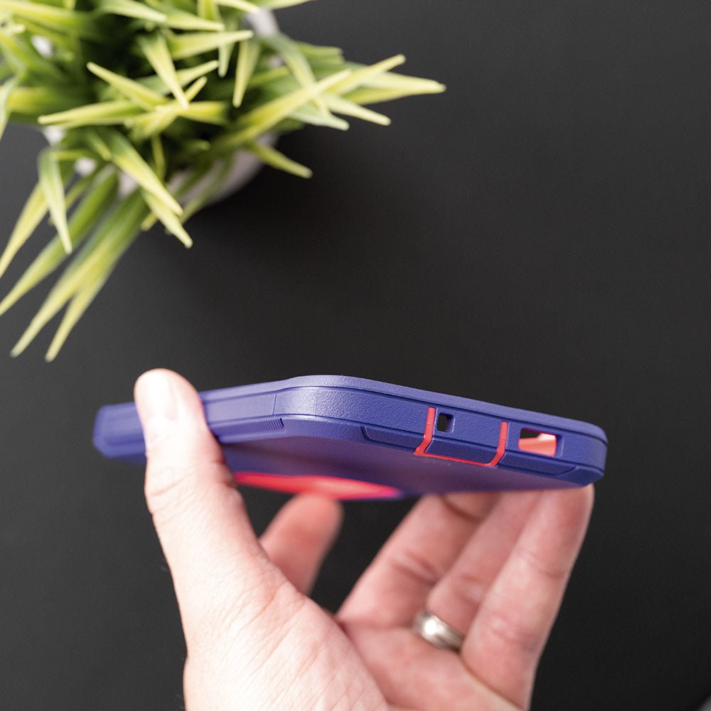 estuche proteccion el rey defender samsung s22 color morado / rosado - TOP MOVIL