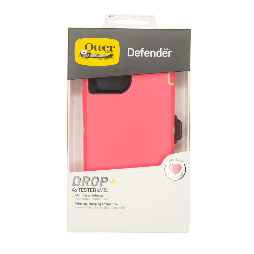 Estuche proteccion otterbox defender apple iphone 12 pro max color rosado / verde - TOP MOVIL