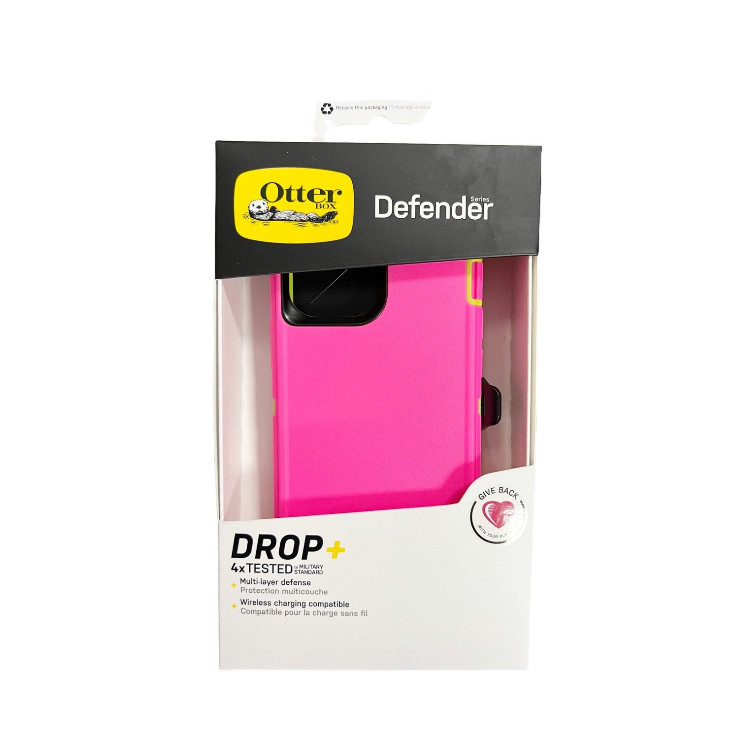 Estuche proteccion otterbox defender apple iphone 13 pro color rosado / verde - TOP MOVIL