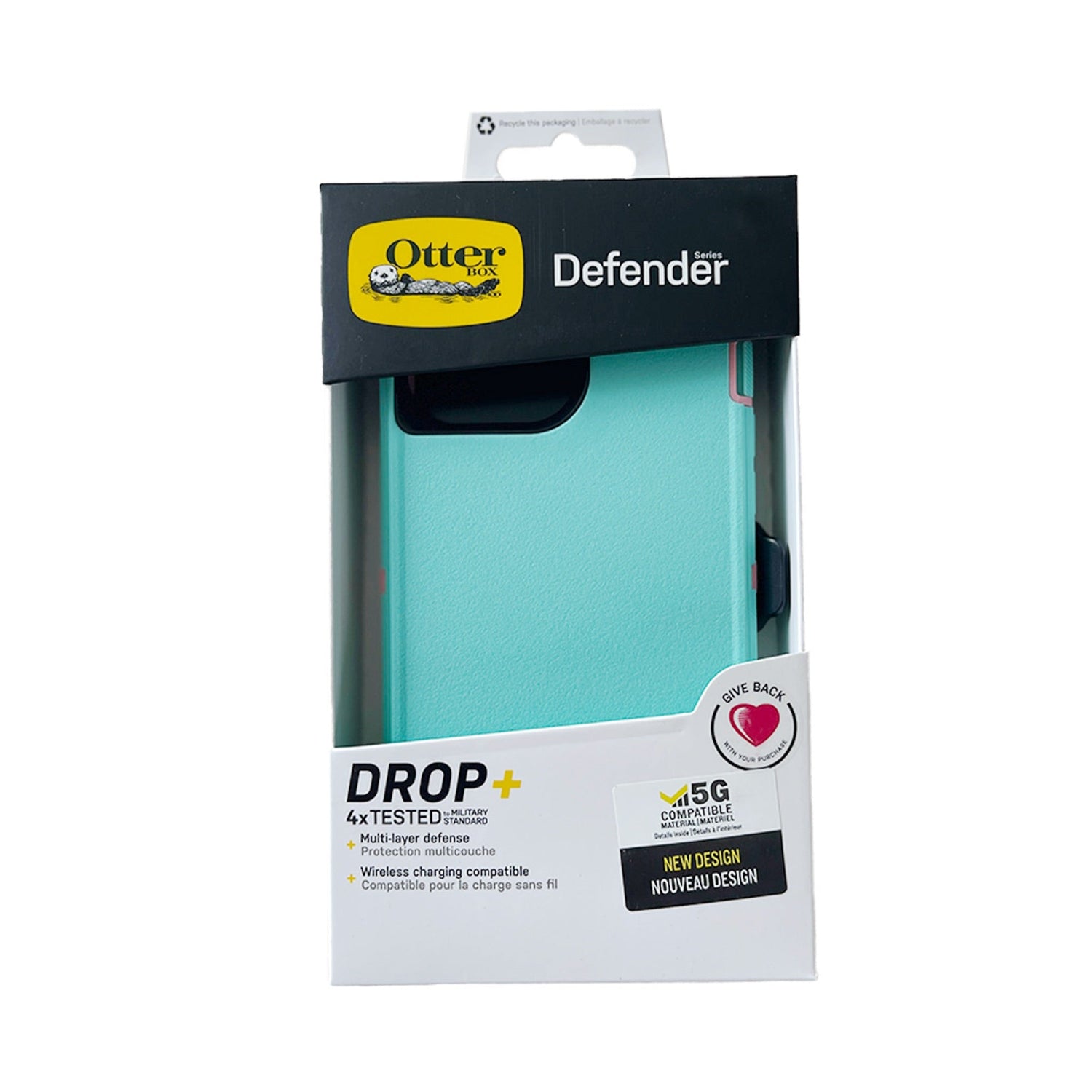 Estuche proteccion otterbox defender apple iphone 13 pro max color turquesa / rosado - TOP MOVIL
