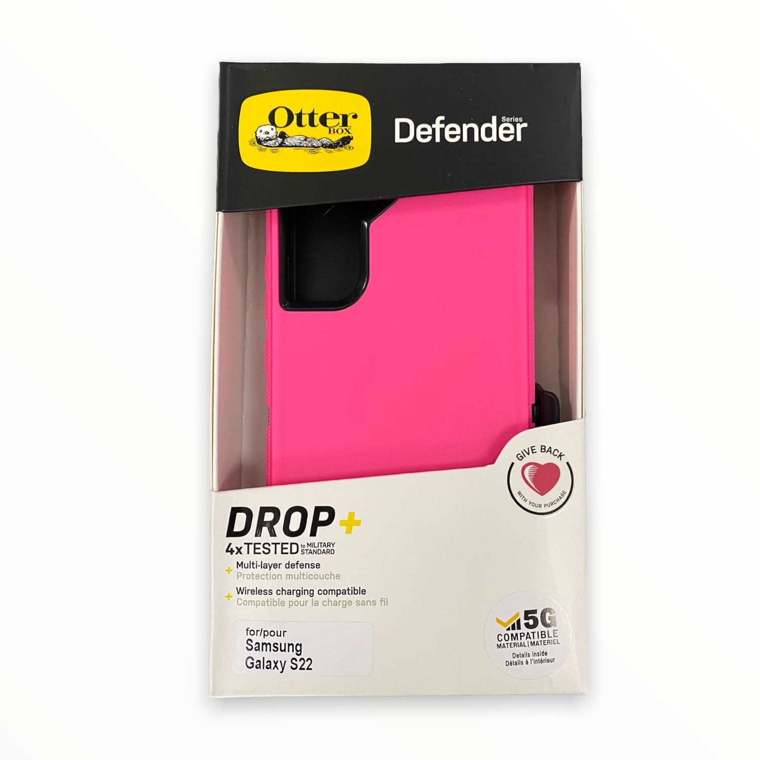 estuche proteccion otterbox defender samsung s22 color rosado / negro - TOP MOVIL