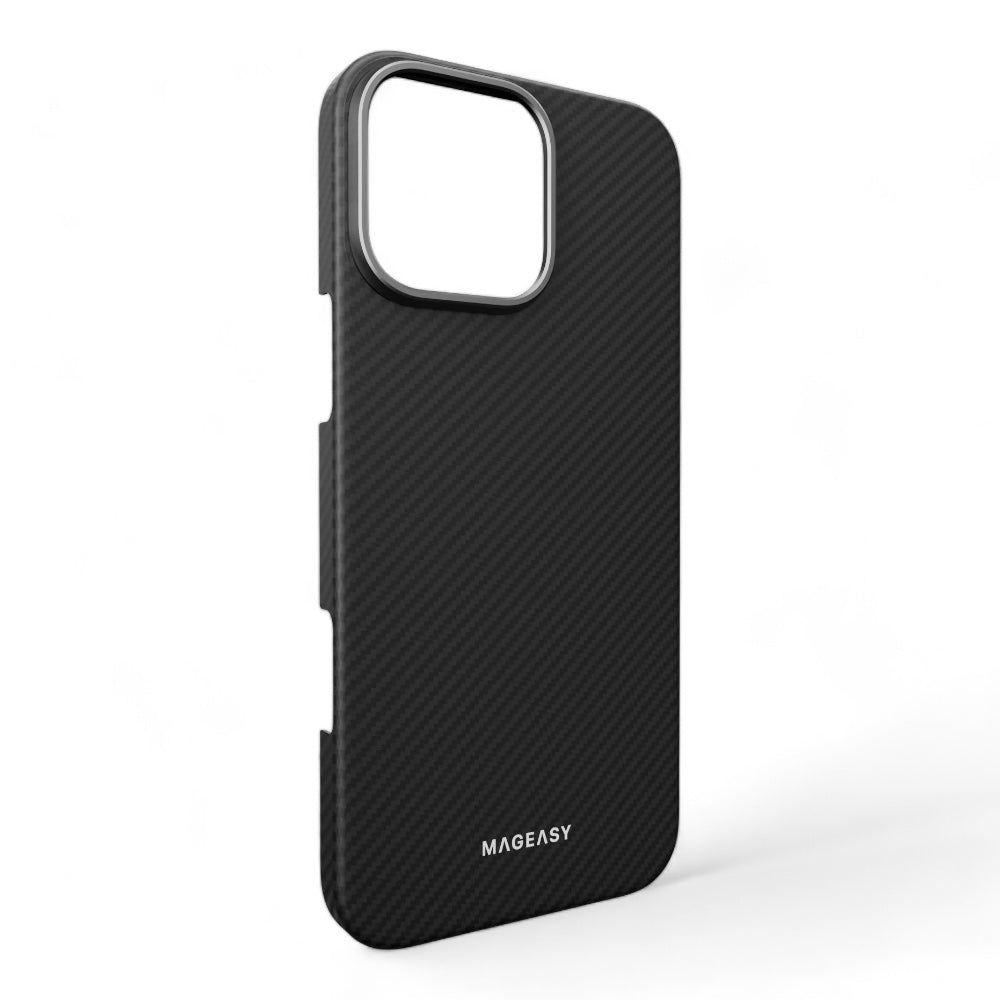 Estuche switcheasy skin iphone 16 pro kev m armaid fiber protective case color negro/gris - TOP MOVIL