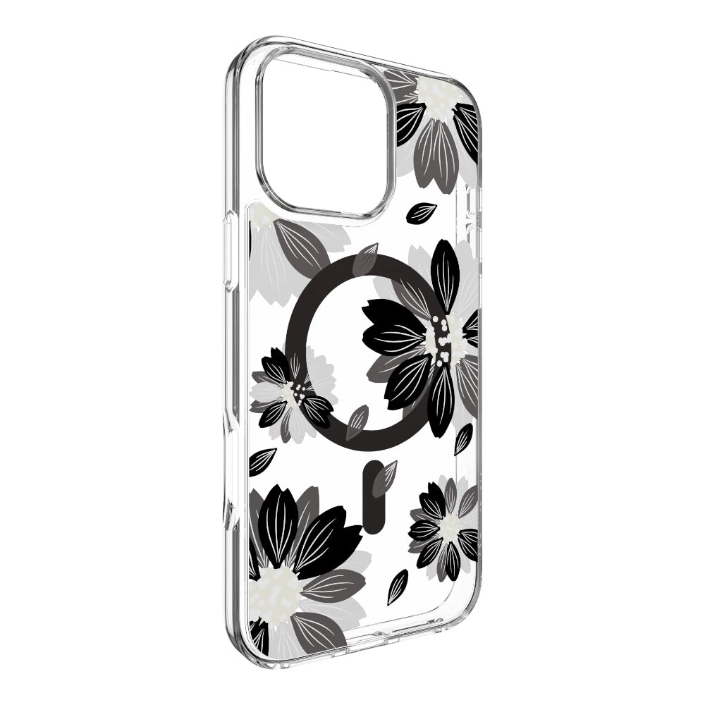 Estuche switcheasy skin iphone 16 pro style m pattern shockproof case for 2024 iphone 3 lenses black flower color multicolor - TOP MOVIL