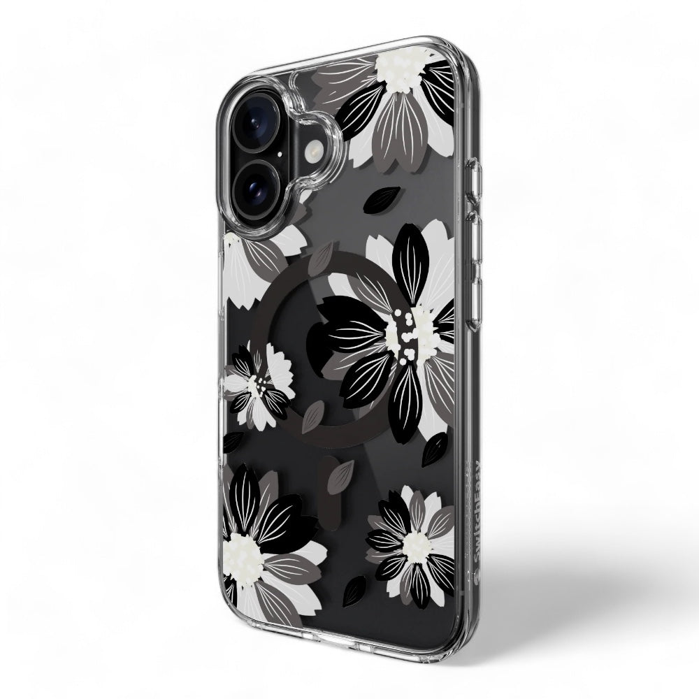 Estuche switcheasy skin iphone 16 style m pattern shockproof case black flower color multicolor - TOP MOVIL