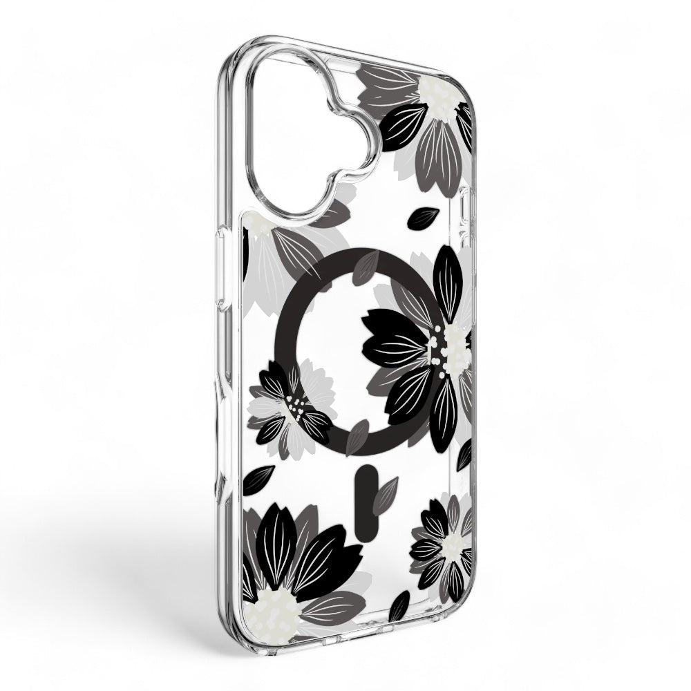 Estuche switcheasy skin iphone 16 style m pattern shockproof case black flower color multicolor - TOP MOVIL