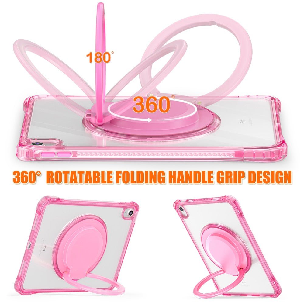 Estuche transparent b series modelo ipad 10 th color fucsia con strap - TOP MOVIL