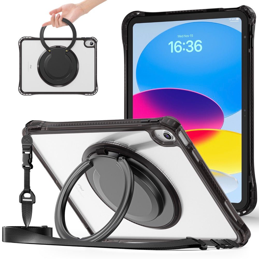 Estuche transparent b series modelo ipad 10 th color negro con strap - TOP MOVIL