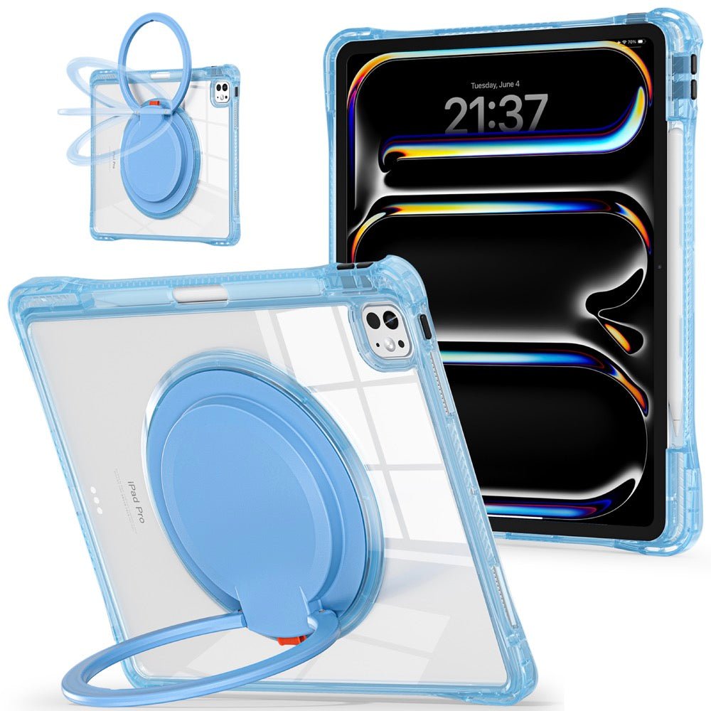 Estuche transparent b series modelo ipad pro 13 2024 color celeste con strap - TOP MOVIL