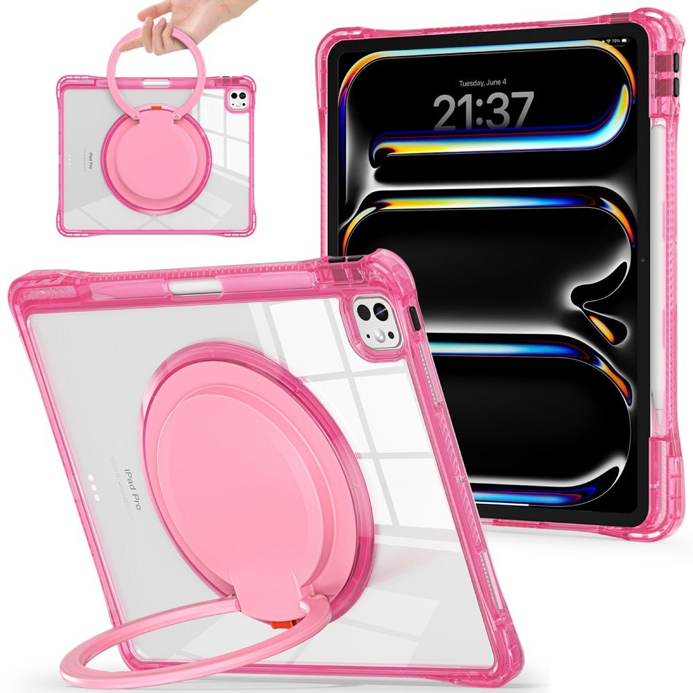 Estuche transparent b series modelo ipad pro 13 2024 color fucsia con strap - TOP MOVIL