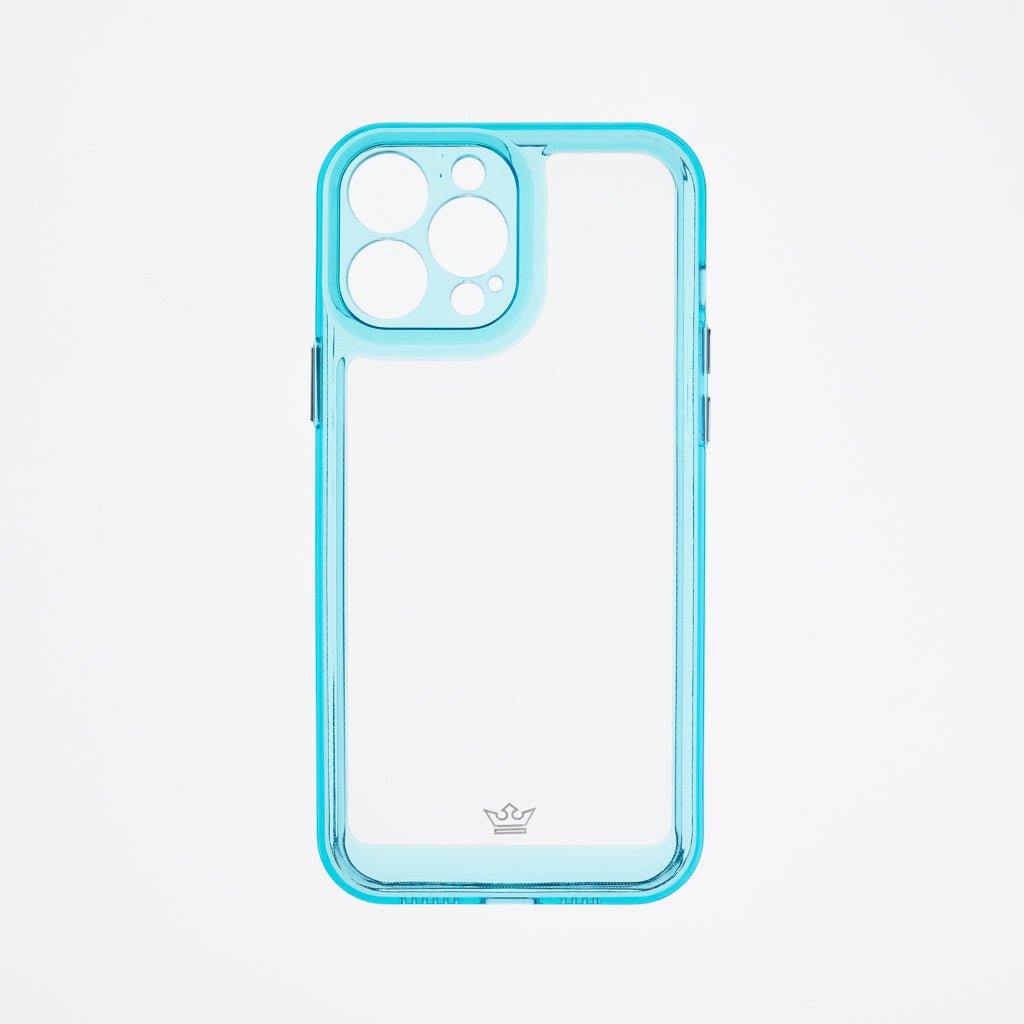 Estuche transparente el rey marco de apple iphone 13 pro max color turquesa / transparente - TOP MOVIL