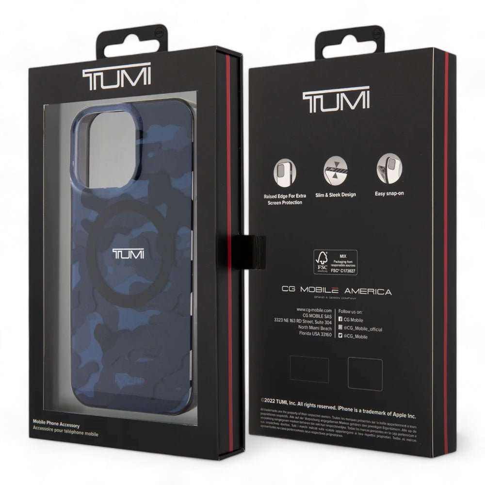 Estuche tumi hc double layer pc/tpu magsafe camo print iphone 15 pro max color azul - TOP MOVIL