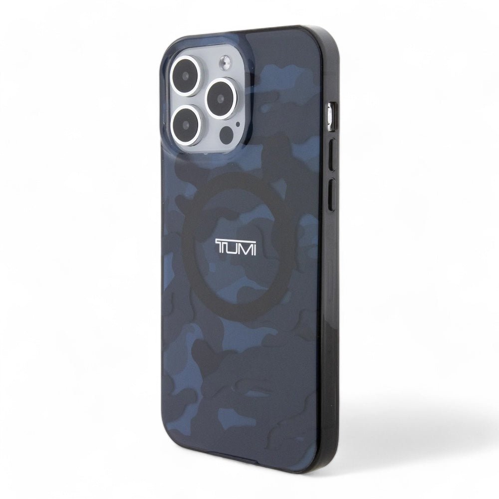 Estuche tumi hc double layer pc/tpu magsafe camo print iphone 15 pro max color azul - TOP MOVIL
