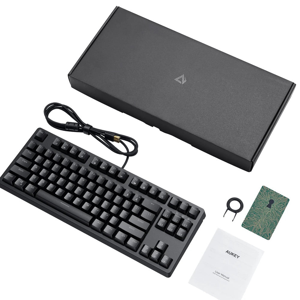 Gadget Aukey Gaming Kmg14 Mechanical Keyboard Blue Switchecompact 87Key With Software Color Azul - TOP MOVIL