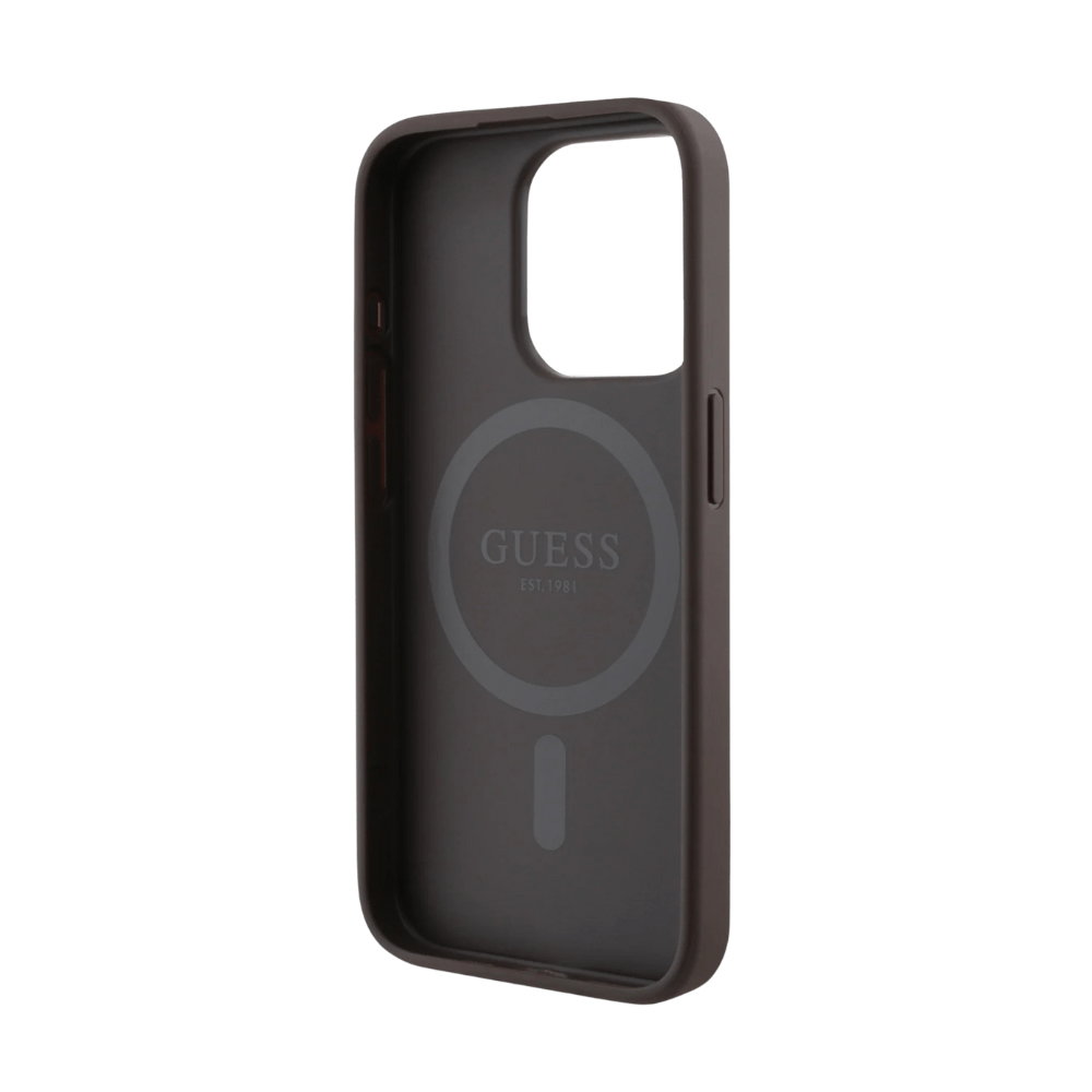 Guess hc magsafe pu 4g small 4g and classic brown iphone 16 pro - TOP MOVIL