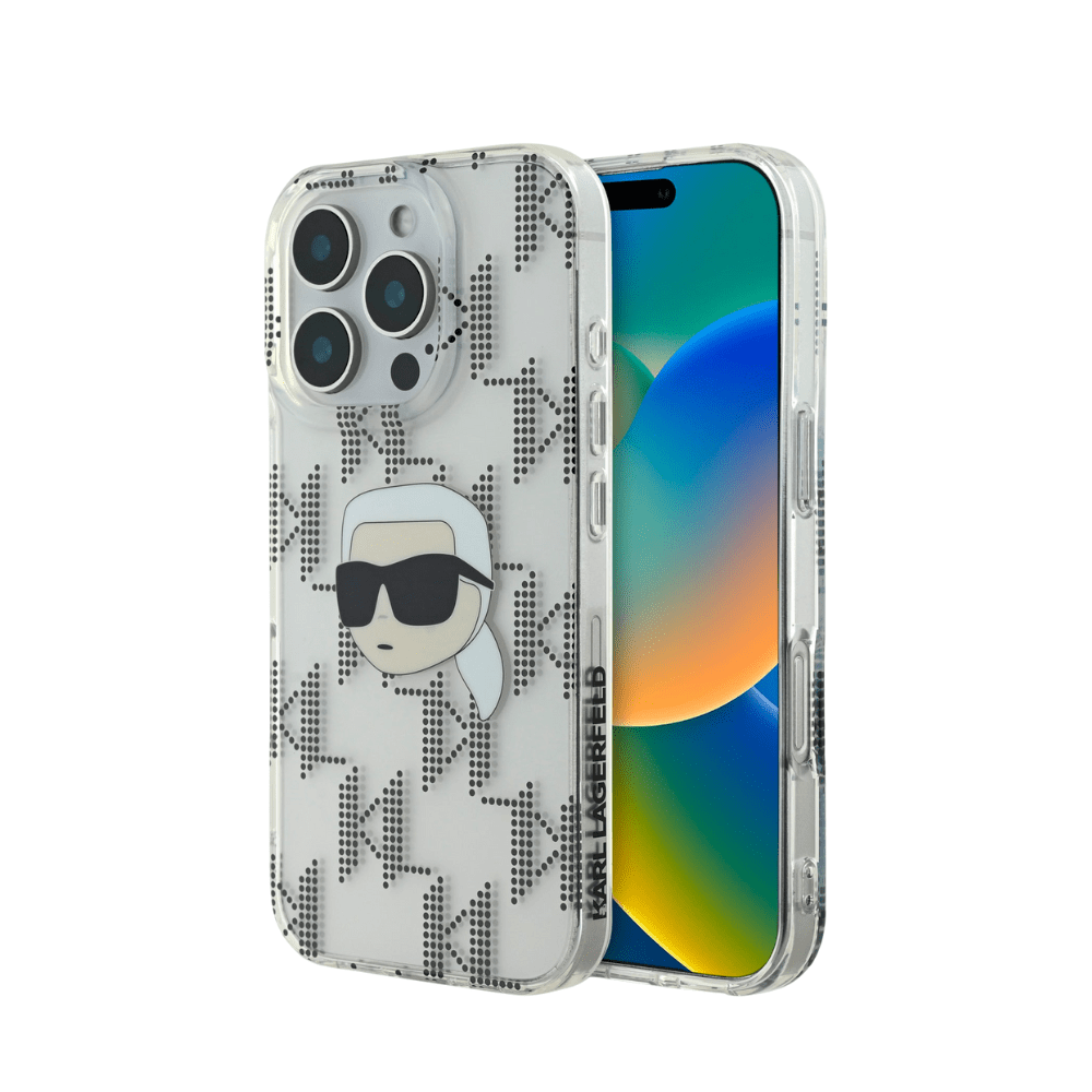 Karl Lagerfeld hc iml k. head monogram electroplated transparent iphone 16 pro max - TOP MOVIL