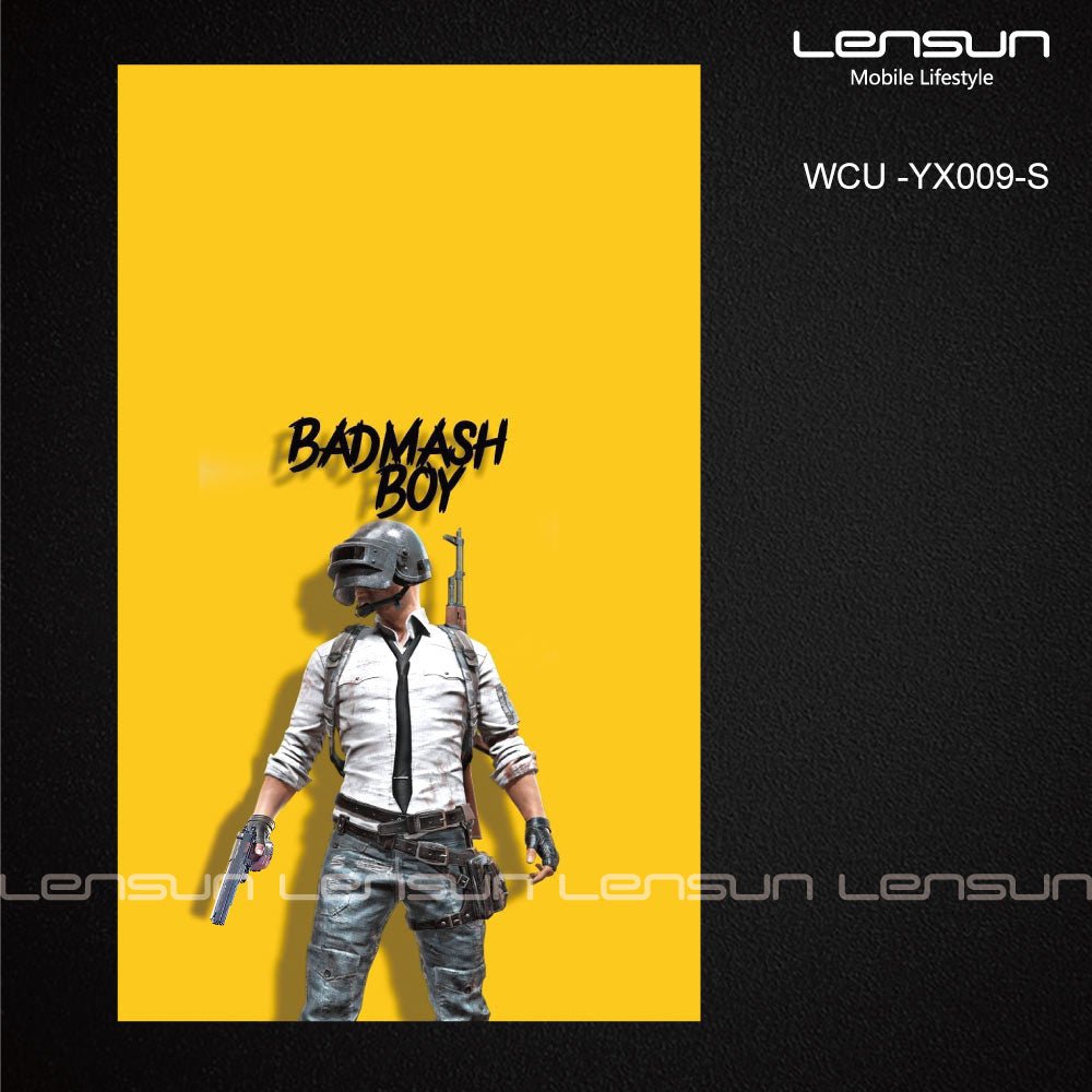 Lamina parte trasera lensun film ppda para la parte trasera estilo 32 badmash boy fondo . color amarillo - TOP MOVIL