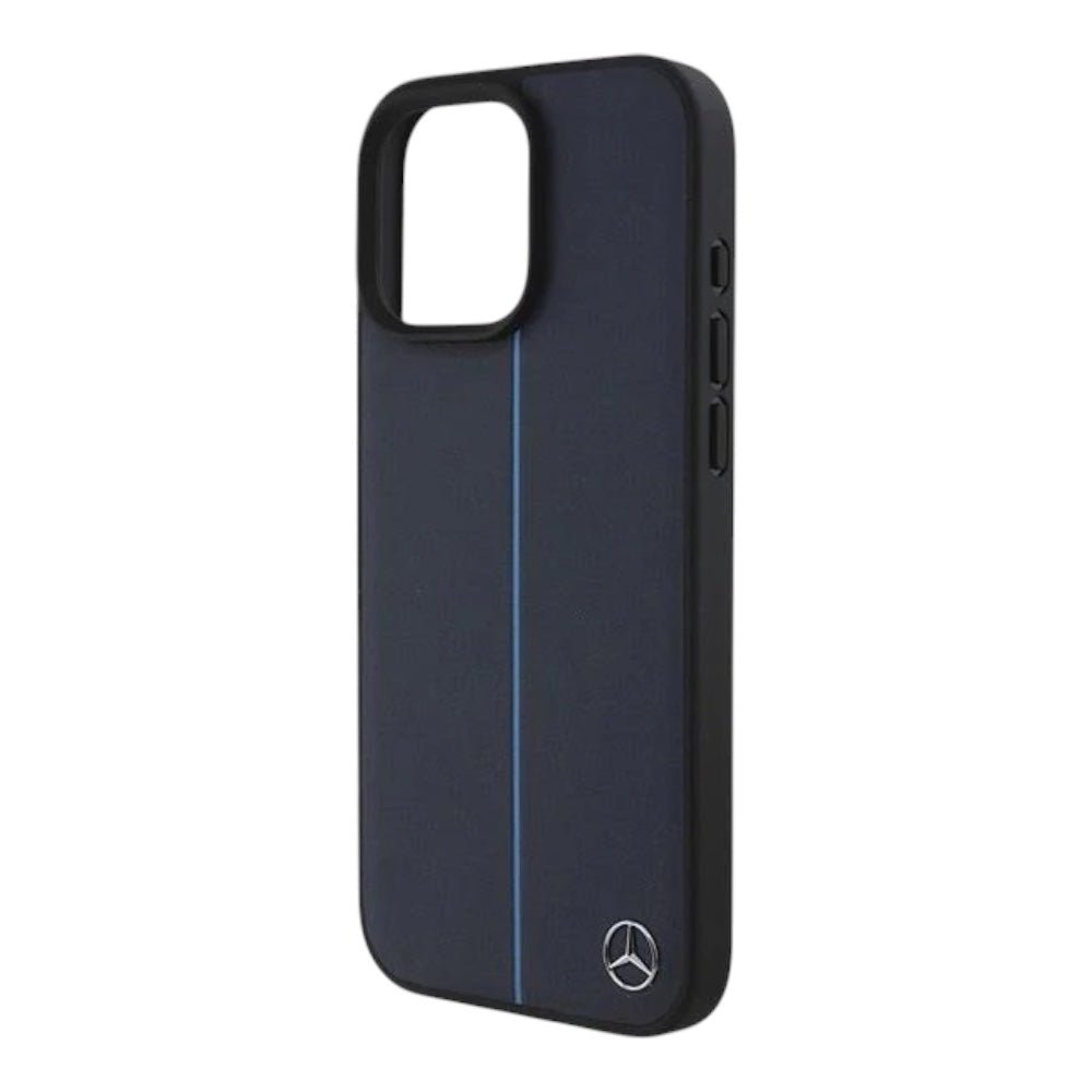 Mercedes - Benz mb hc magsafe blue line leather black iphone 16 - TOP MOVIL