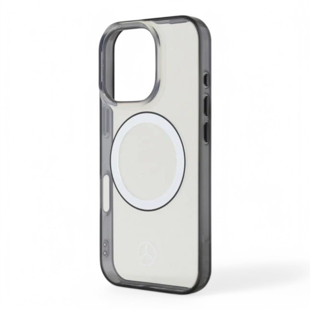 Mercedes - Benz mb hc magsafe transparent pc/tpu w/ black ring clear iphone 16 - TOP MOVIL