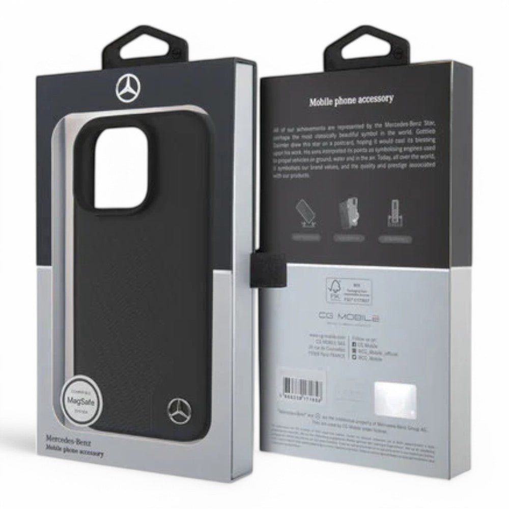 Mercedes - Benz mb hc magsafe wood imitation leather black iphone 16 pro - TOP MOVIL