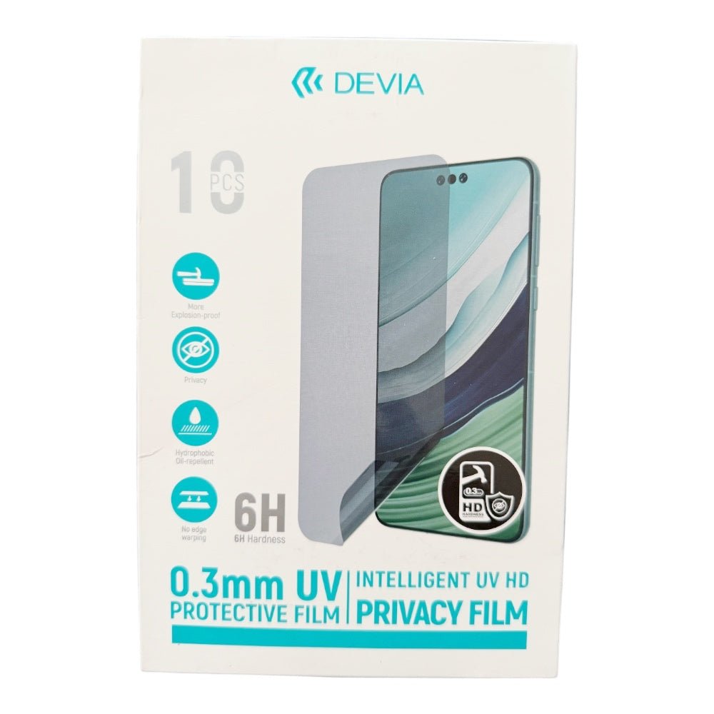 Protector pantalla devia film 0.3 mm 6h uv privacy HD color transparente - TOP MOVIL
