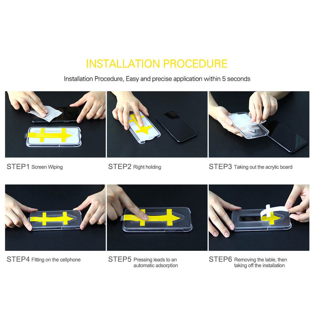 Protector pantalla zifriend vidrio templado 9h ultra con kit de intalacion iphone 12 y 12 pro 6.1 - TOP MOVIL