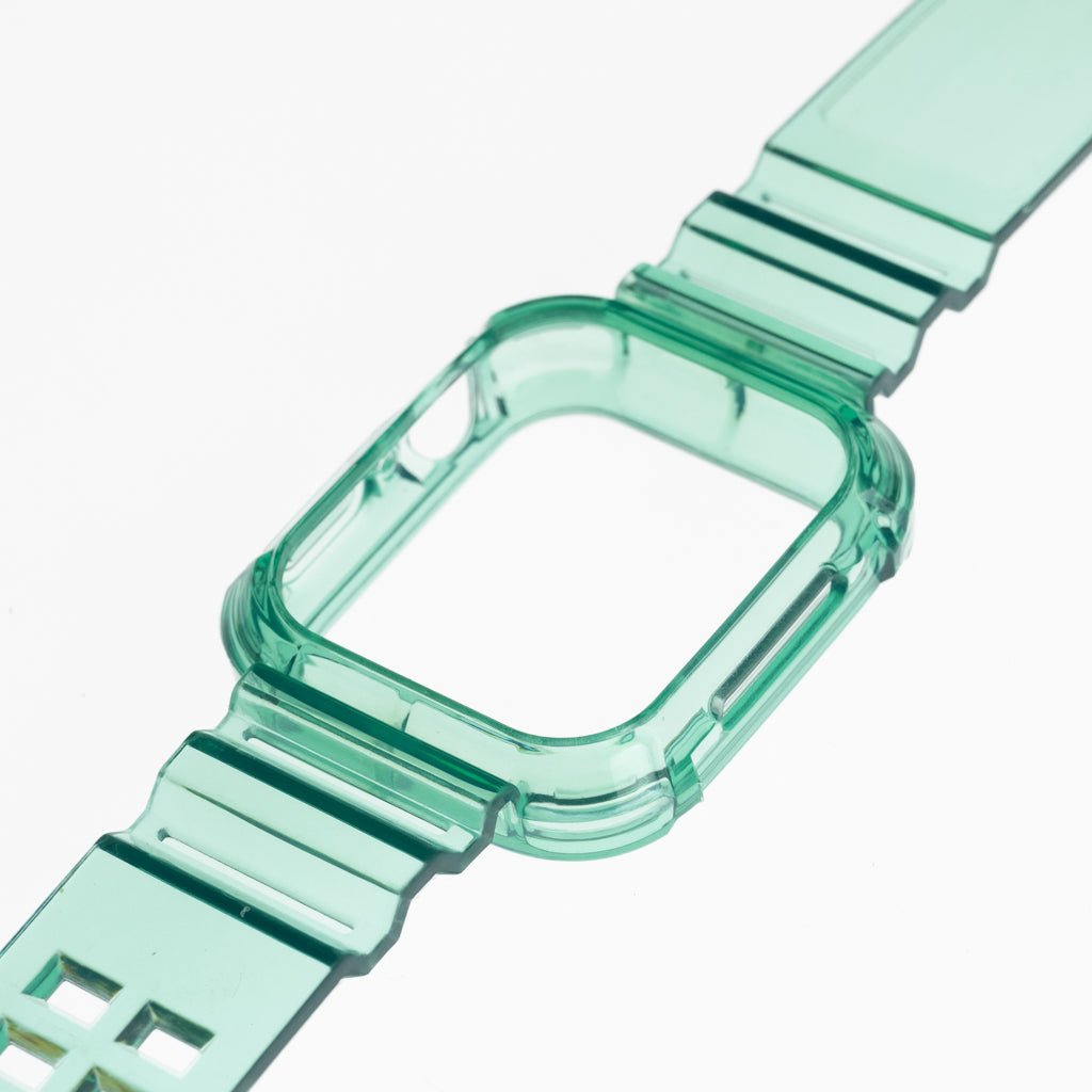 Pulseras generico + bumper rugged clear 44 mm verde - TOP MOVIL