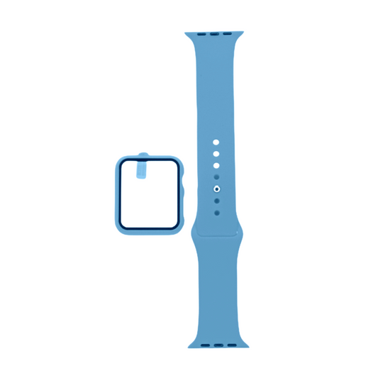 Accesorio el Rey Pulsera con Bumper y Protector de Pantalla Apple Watch 38 Mm Color Azul Capri | TOP MOVIL Guatemala