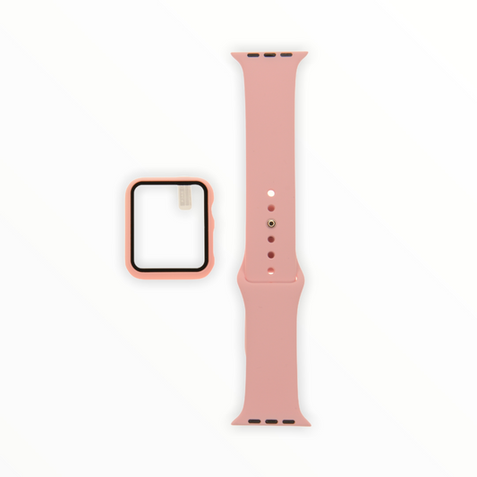 Accesorio el Rey Pulsera con Bumper y Protector de Pantalla Apple Watch 38 Mm Color Rosado | TOP MOVIL Guatemala