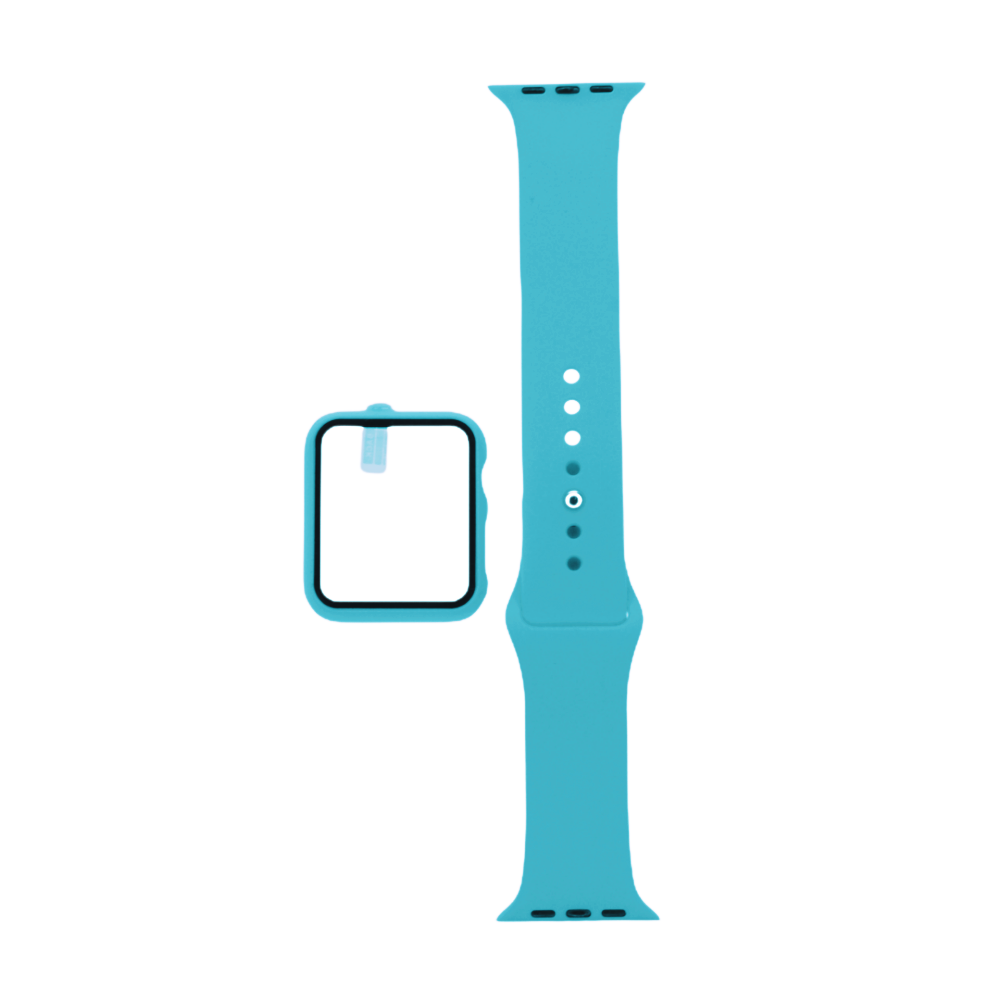 Accesorio el Rey Pulsera con Bumper y Protector de Pantalla Apple Watch 38 Mm Color Turquesa | TOP MOVIL Guatemala