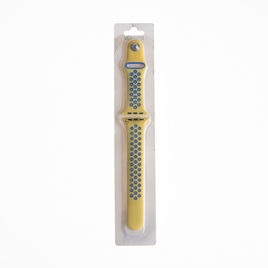 Accesorio el Rey Pulsera Tipo Nike Apple Watch 38 / 40 / 41 Mm Color Amarillo / Azul | TOP MOVIL Guatemala