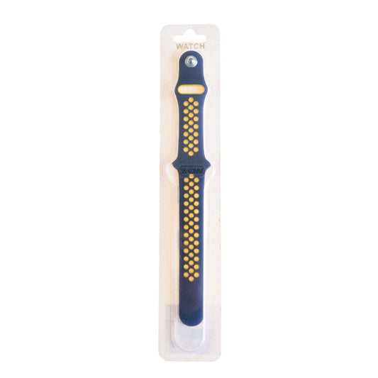 Accesorio el Rey Pulsera Tipo Nike Apple Watch 38 / 40 / 41 Mm Color Amarillo / Azul Marino | TOP MOVIL Guatemala