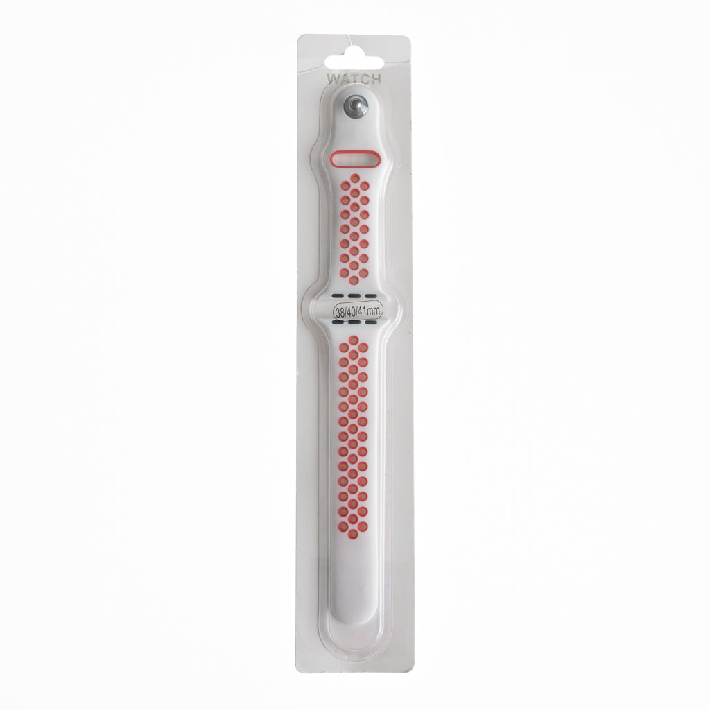 Accesorio el Rey Pulsera Tipo Nike Apple Watch 38 / 40 / 41 Mm Color Blanco / Rojo | TOP MOVIL Guatemala