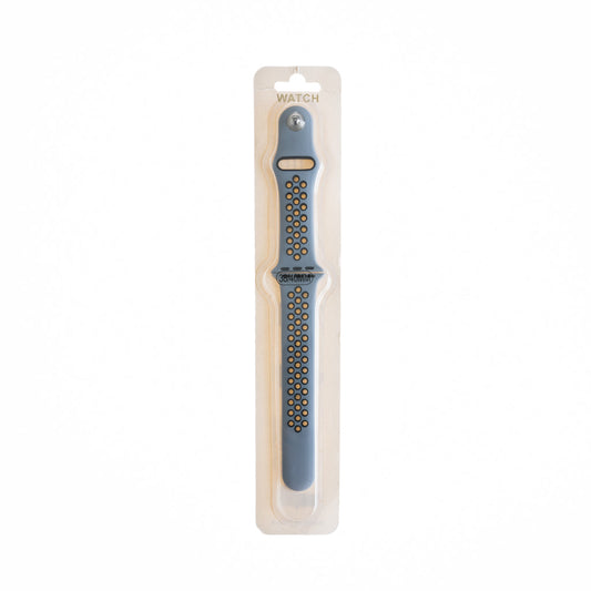 Accesorio el Rey Pulsera Tipo Nike Apple Watch 38 / 40 / 41 Mm Color Celeste Ceniza / Negro | TOP MOVIL Guatemala